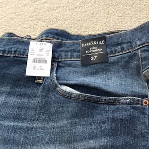 Distressed J Crew boyfriend jeans